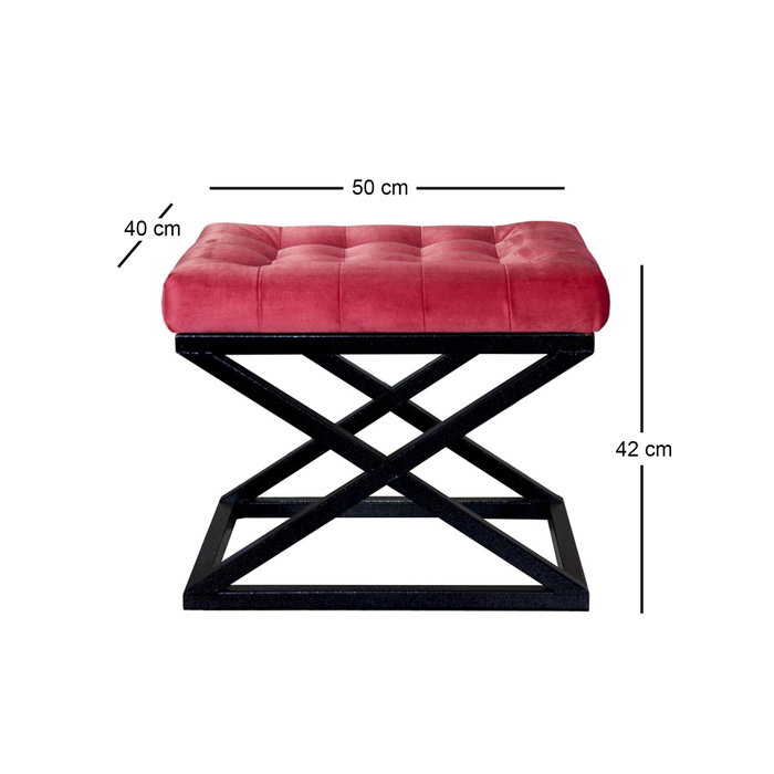 Atelier Del Sofa Pouf Negro y Rojo